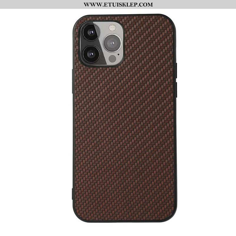 Etui do iPhone 13 Pro Max Tekstura Włókna Węglowego Z Efektem Skóry